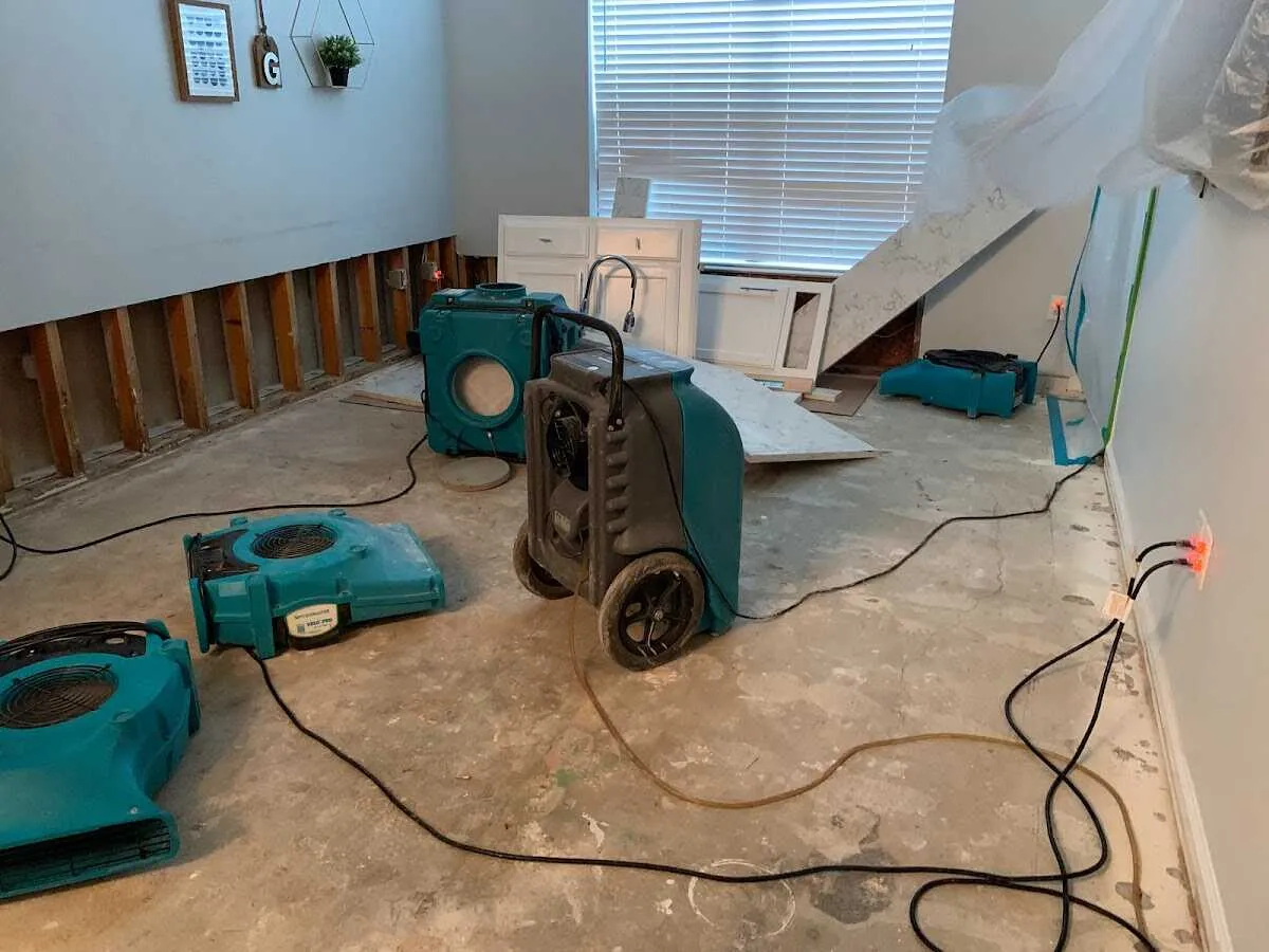 Dehumidifier in flood-cut room for Water Extraction & Removal in Boone